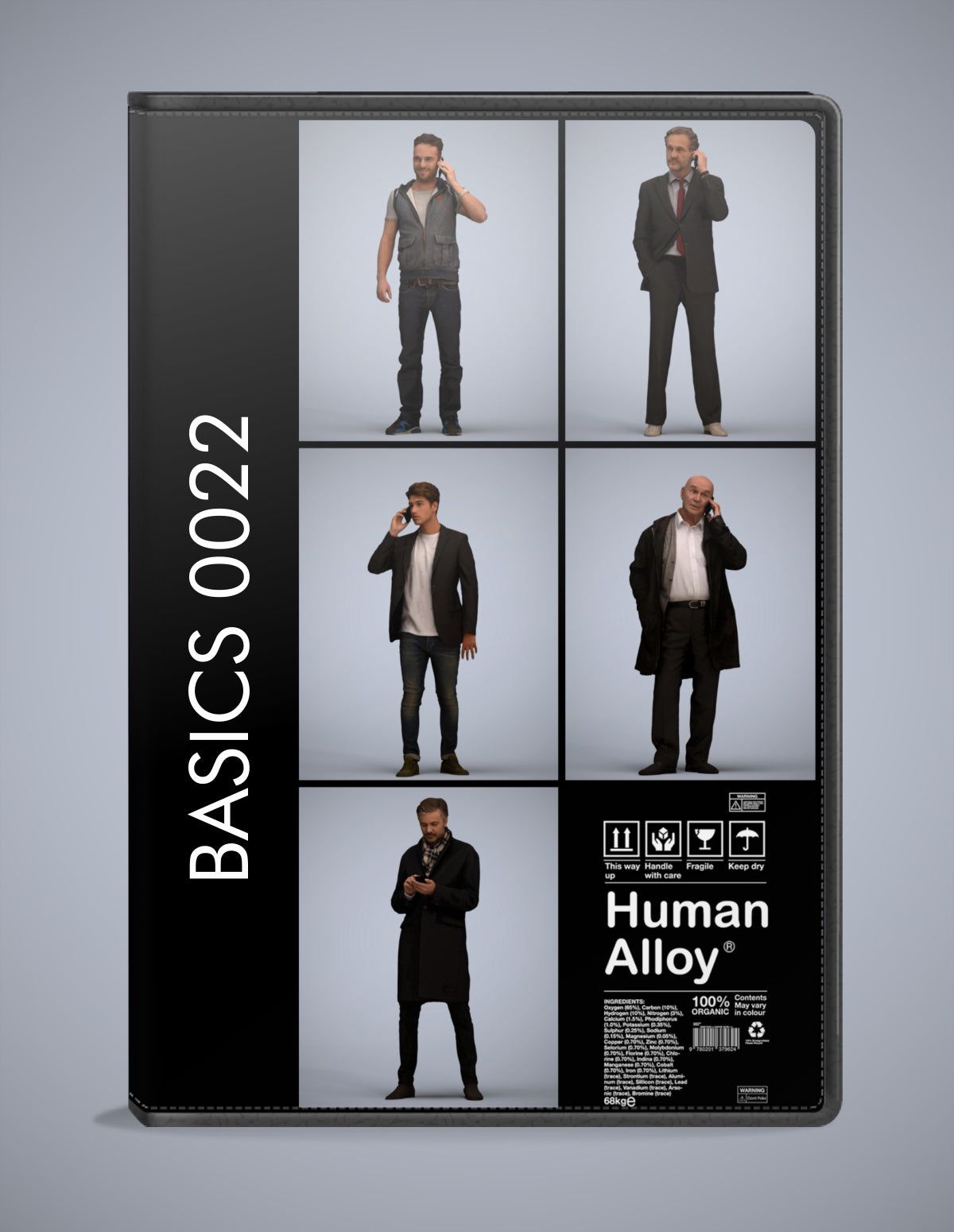3D people models standing bundle, 5 scanned humans for 3ds Max rendering