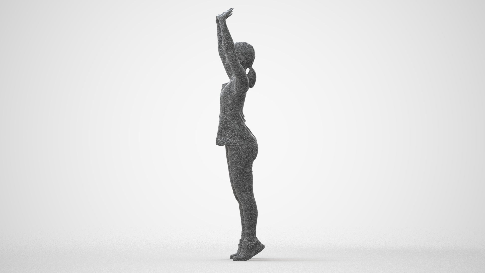 realistic 3D human girl sport, archviz people FBX OBJ for Blender, square thumbnail