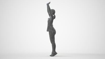 realistic 3D human girl sport, archviz people FBX OBJ for Blender, square thumbnail