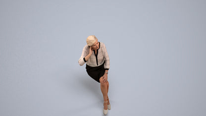 3D scanned senior woman formal casual, photorealistic archviz people for Enscape and SketchUp, back view render