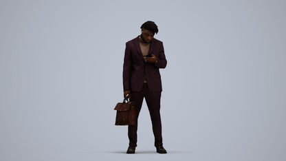 photogrammetry 3D man business standing, realistic human model archviz FBX, standing pose render