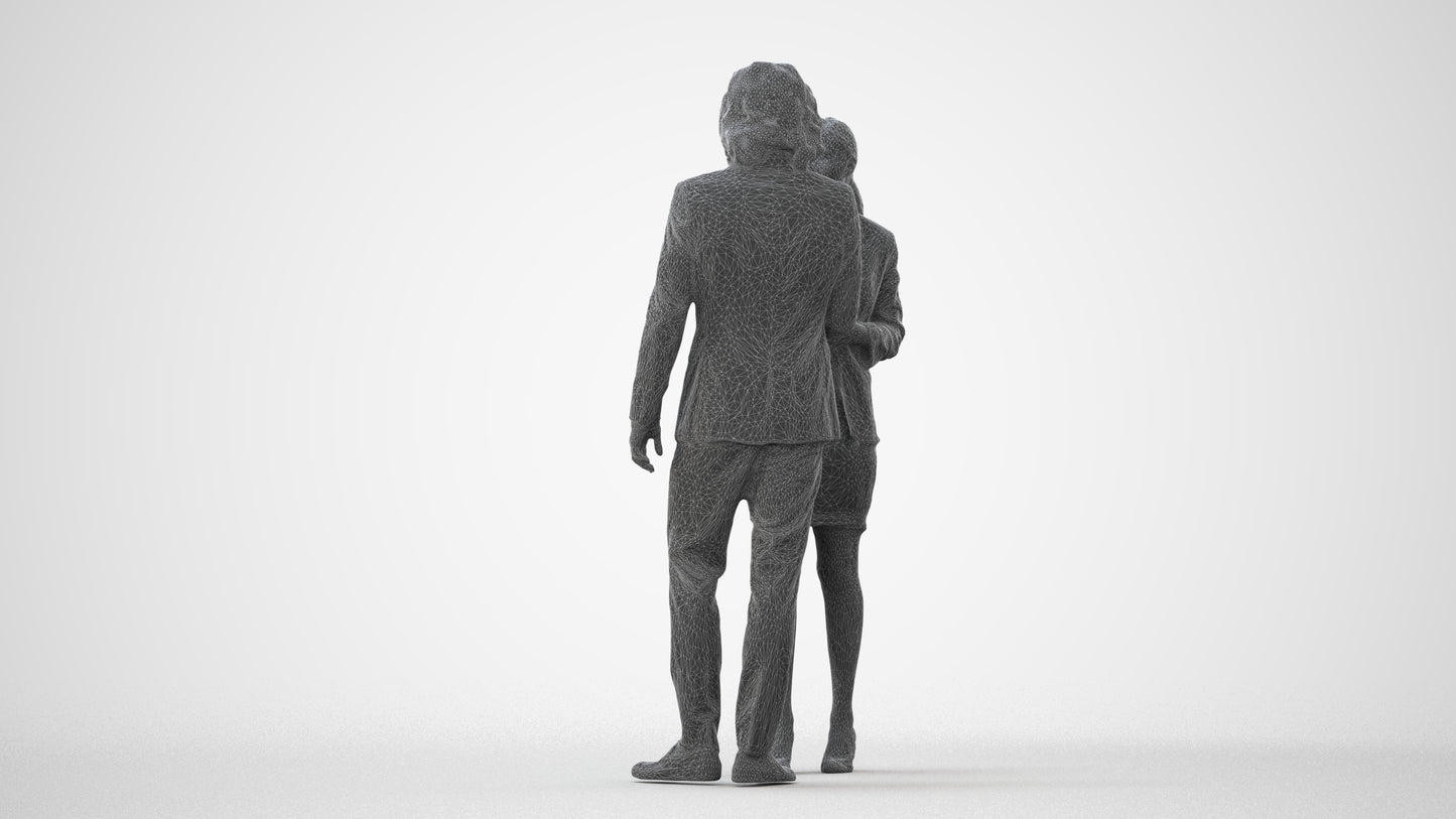 3D human model woman business, photogrammetry scanned person for archviz, square thumbnail
