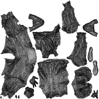3D scanned man sitting casual, photorealistic archviz people for Enscape and SketchUp, wireframe top-down view
