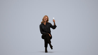 realistic 3D people woman casual formalaffairs, render-ready for V-Ray and Corona, FBX OBJ, standing pose render