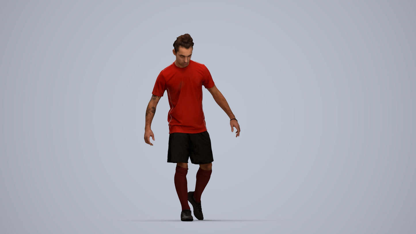 realistic 3D people man sport, render-ready for V-Ray and Corona, FBX OBJ, top-down view render