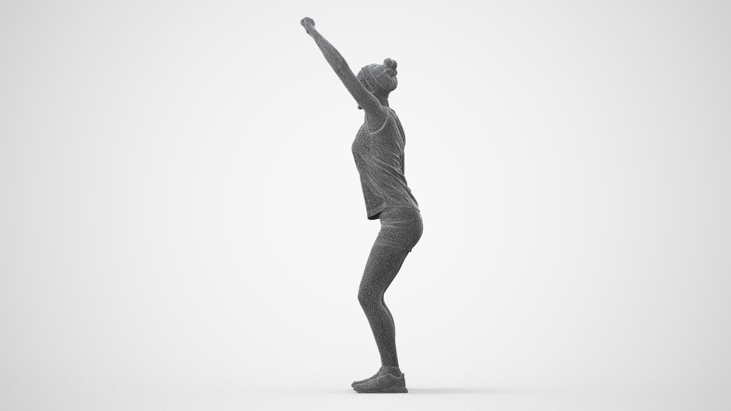 realistic 3D human girl sport, archviz people FBX OBJ for Blender, square thumbnail