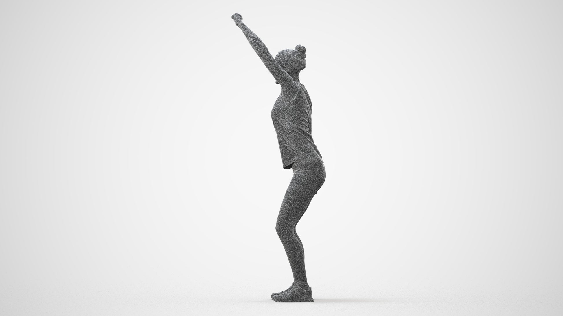 realistic 3D human girl sport, archviz people FBX OBJ for Blender, square thumbnail