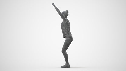 realistic 3D human girl sport, archviz people FBX OBJ for Blender, square thumbnail