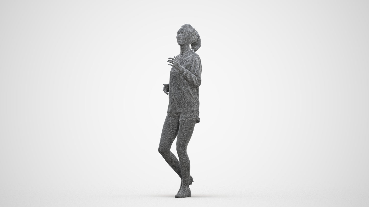 realistic 3D people woman sport, render-ready for V-Ray and Corona, FBX OBJ, three-quarter front view render