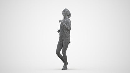 realistic 3D people woman sport, render-ready for V-Ray and Corona, FBX OBJ, three-quarter front view render