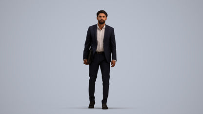realistic 3D people man business, render-ready for V-Ray and Corona, FBX OBJ, standing pose render