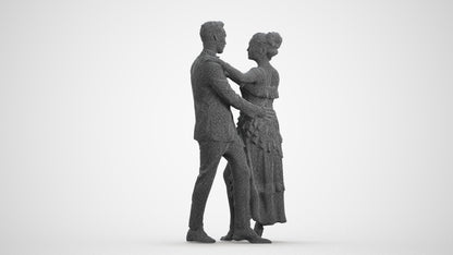 3D human model woman formal dancing, photogrammetry scanned person for archviz, wireframe front view
