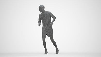 realistic 3D man sport, scanned archviz people for Blender and 3ds Max, wireframe back view