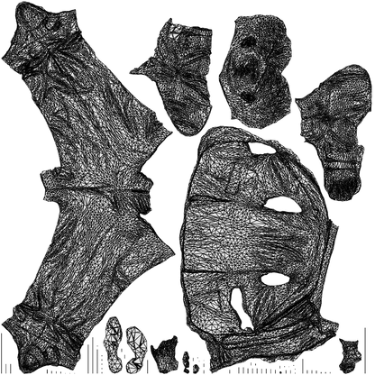 realistic 3D people man business, render-ready for V-Ray and Corona, FBX OBJ, wireframe top-down view
