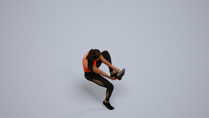 realistic 3D human woman sport, archviz people FBX OBJ for Blender, back view render