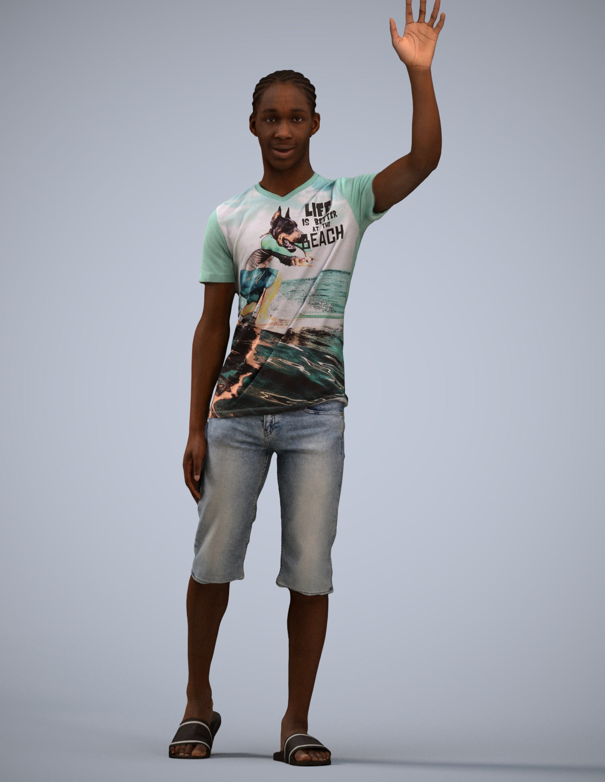 realistic 3D human boy casual kids, archviz people FBX OBJ for Blender