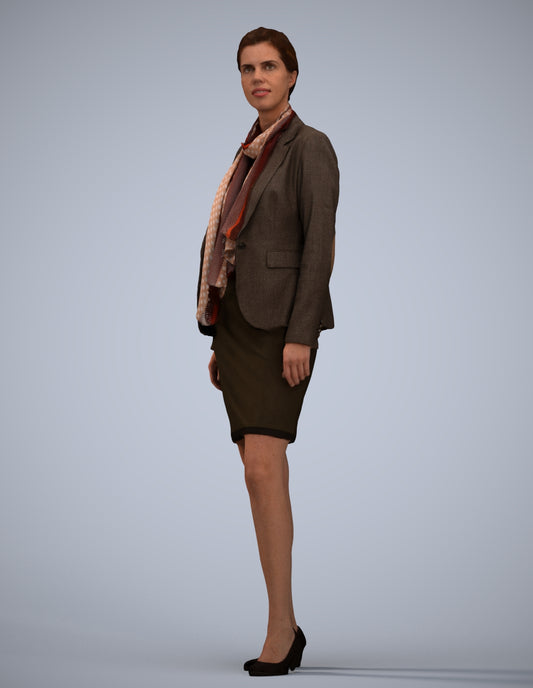 realistic 3D people woman business, render-ready for V-Ray and Corona, FBX OBJ