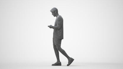 photogrammetry 3D man sport walking, realistic human model archviz FBX, square thumbnail
