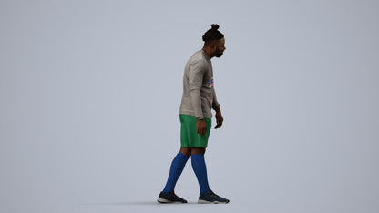 photogrammetry 3D man sport, realistic human model archviz FBX, side view render