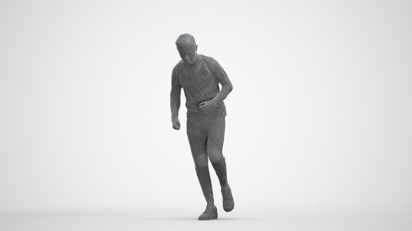 3D scanned boy sport casual, photorealistic archviz people for Enscape and SketchUp, three-quarter front view render