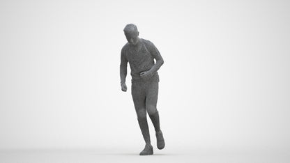 3D scanned boy sport casual, photorealistic archviz people for Enscape and SketchUp, three-quarter front view render