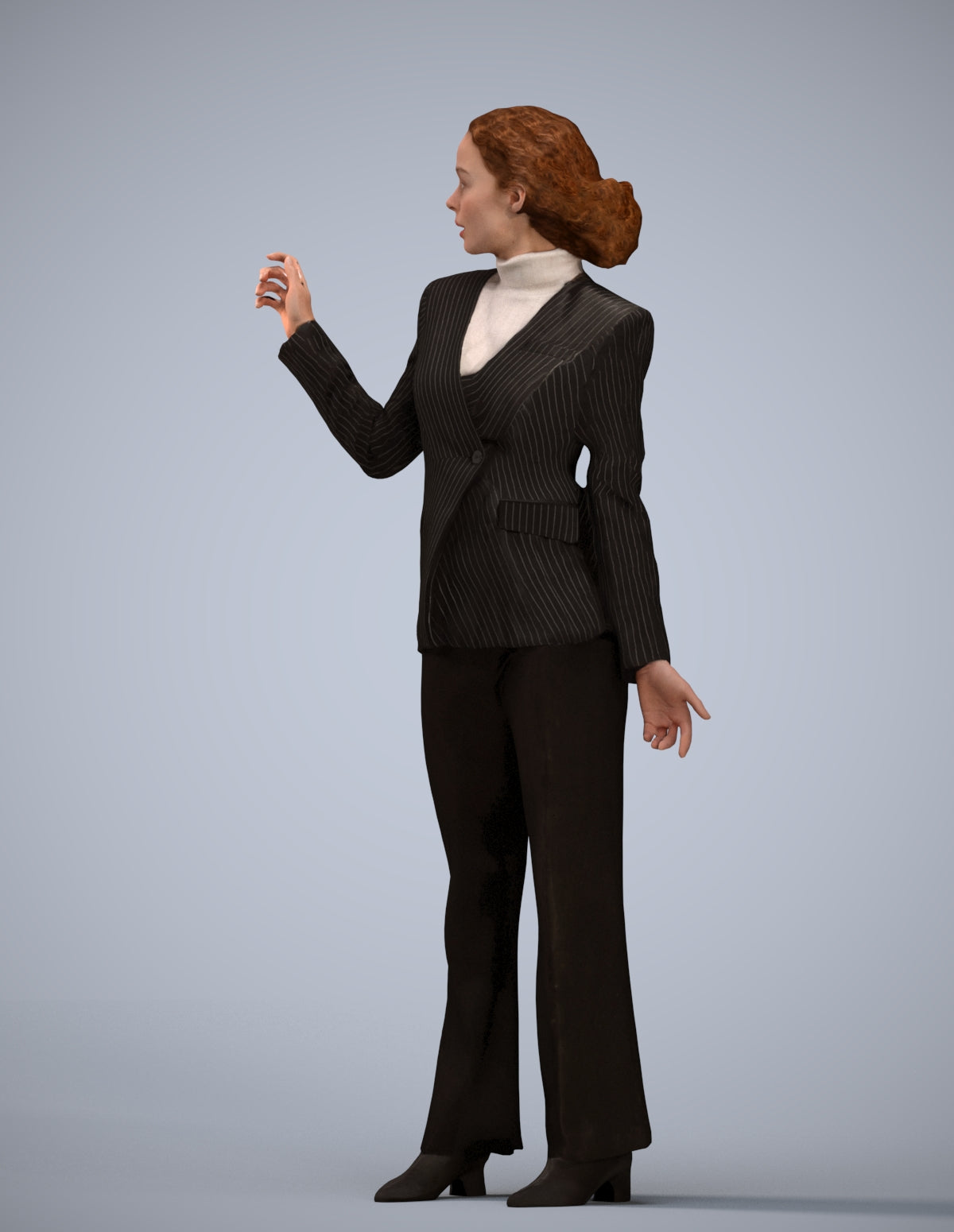 realistic 3D woman business, scanned archviz people for Blender and 3ds Max
