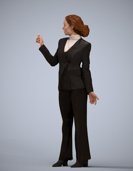 realistic 3D woman business, scanned archviz people for Blender and 3ds Max