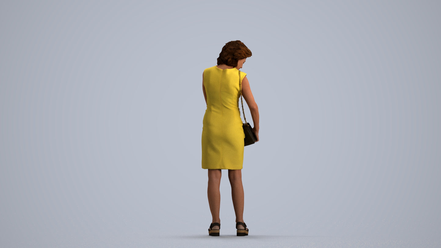 photogrammetry 3D woman business standing, realistic human model archviz FBX, front view render