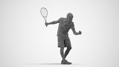 photogrammetry 3D senior man sport, realistic human model archviz FBX, wireframe side view