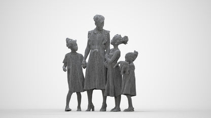 scanned 3D girl casual kids, photogrammetry people for Enscape and V-Ray, wireframe back view