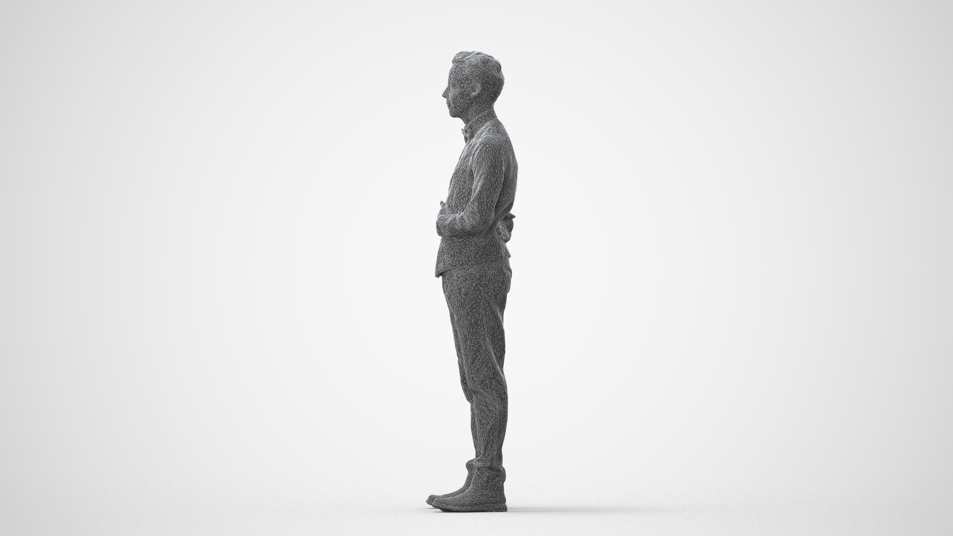scanned 3D man hospitality, photogrammetry people for Enscape and V-Ray, square thumbnail