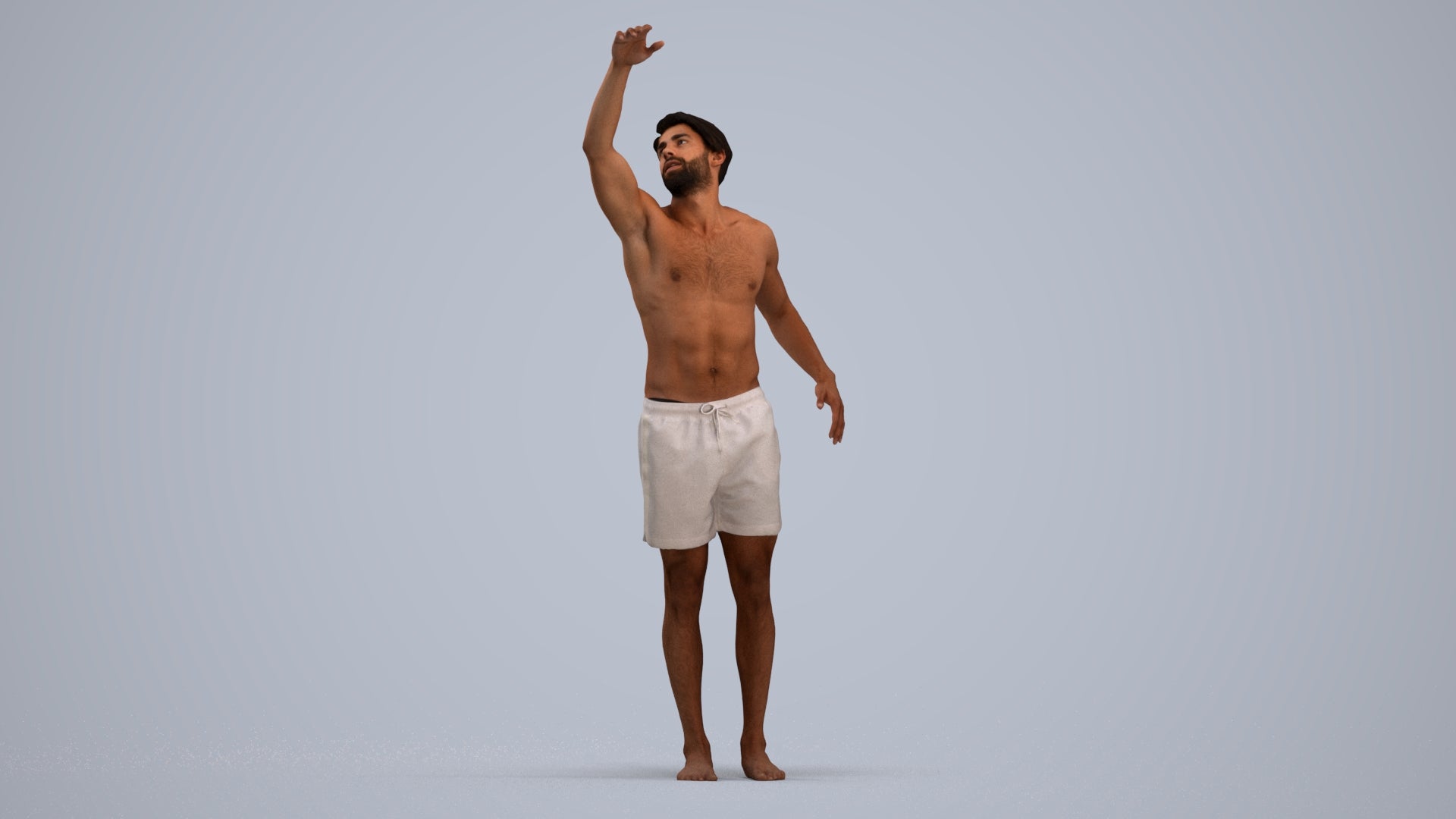 realistic 3D people man pool, render-ready for V-Ray and Corona, FBX OBJ, standing pose render