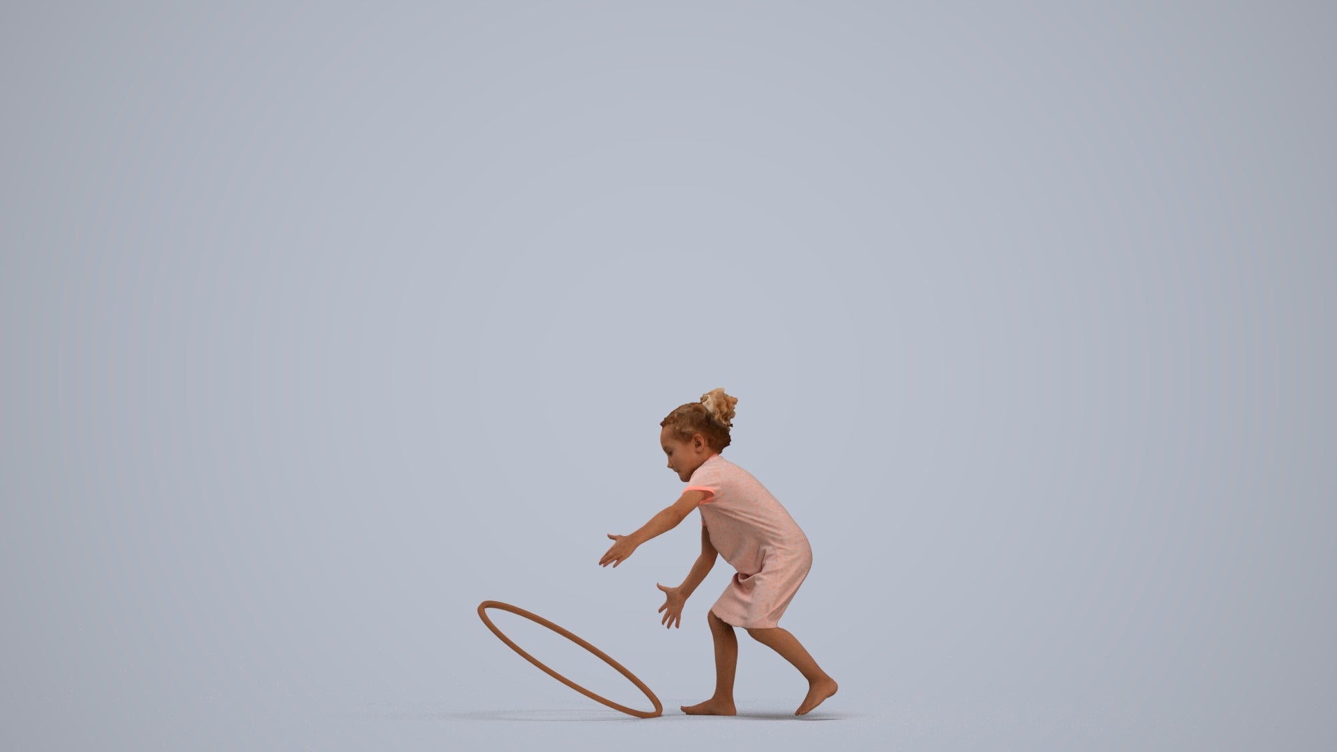 realistic 3D people girl casual kids, render-ready for V-Ray and Corona, FBX OBJ, standing pose render