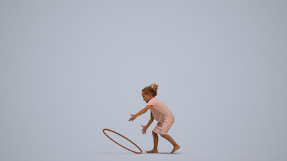 realistic 3D people girl casual kids, render-ready for V-Ray and Corona, FBX OBJ, standing pose render