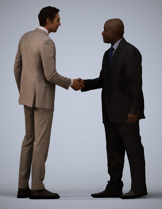 scanned 3D man business, photogrammetry people for Enscape and V-Ray