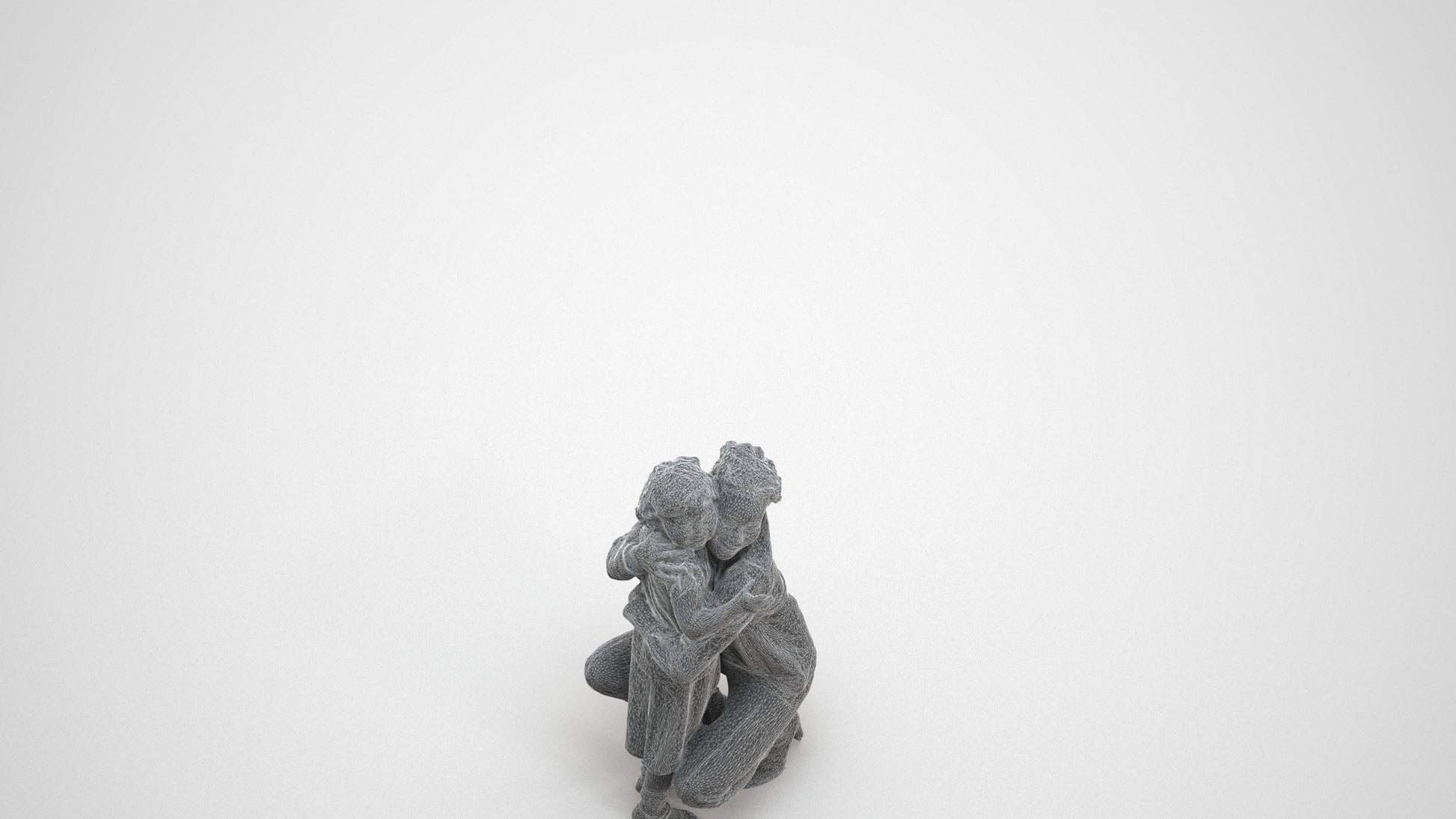 realistic 3D girl casual kids, scanned archviz people for Blender and 3ds Max, wireframe three-quarter view