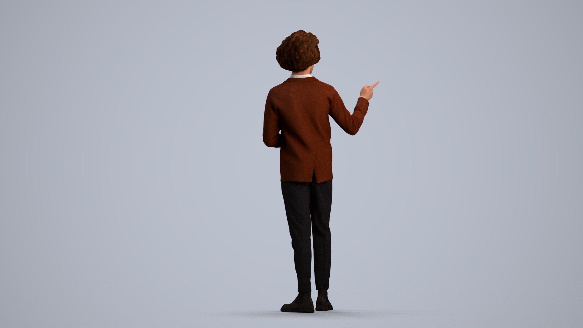 realistic 3D man business shopping, scanned archviz people for Blender and 3ds Max, front view render