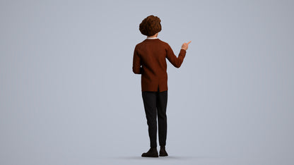 realistic 3D man business shopping, scanned archviz people for Blender and 3ds Max, front view render