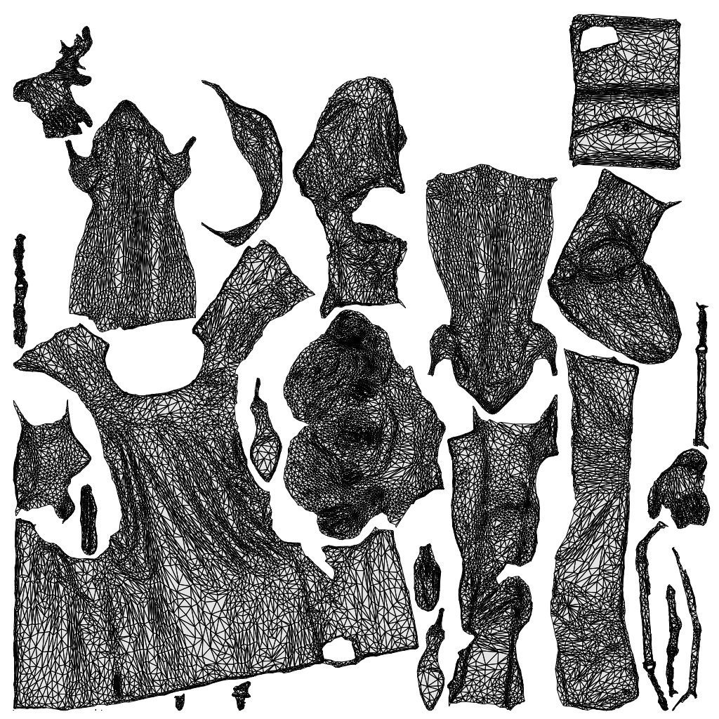 3D scanned woman standing casual, photorealistic archviz people for Enscape and SketchUp, wireframe top-down view