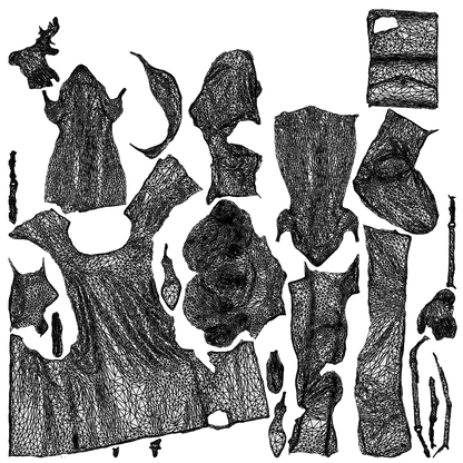 3D scanned woman standing casual, photorealistic archviz people for Enscape and SketchUp, wireframe top-down view