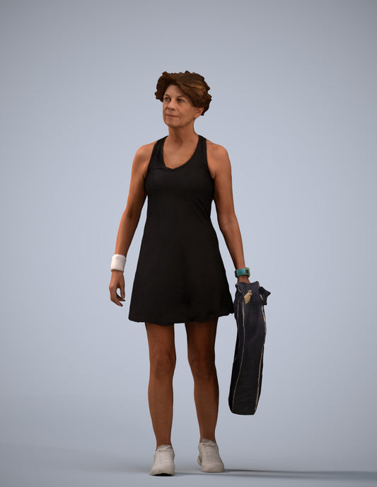realistic 3D woman sport, scanned archviz people for Blender and 3ds Max