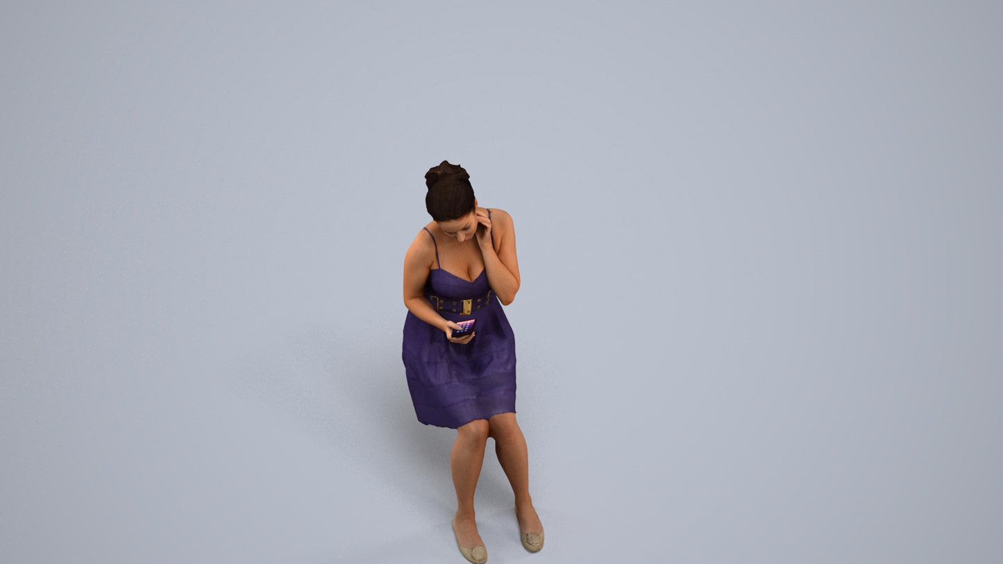 realistic 3D human woman formal formalaffairs, archviz people FBX OBJ for Blender, back view render