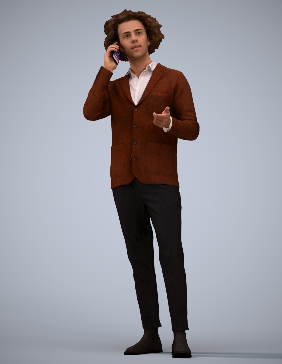 3D people model man business standing, scanned human for 3ds Max rendering