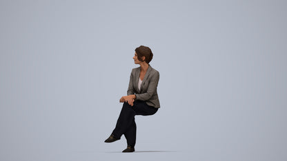 photogrammetry 3D woman business, realistic human model archviz FBX, top-down view render