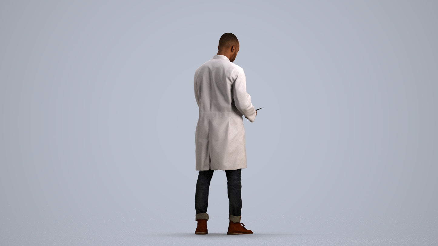 photogrammetry 3D man medical, realistic human model archviz FBX, front view render