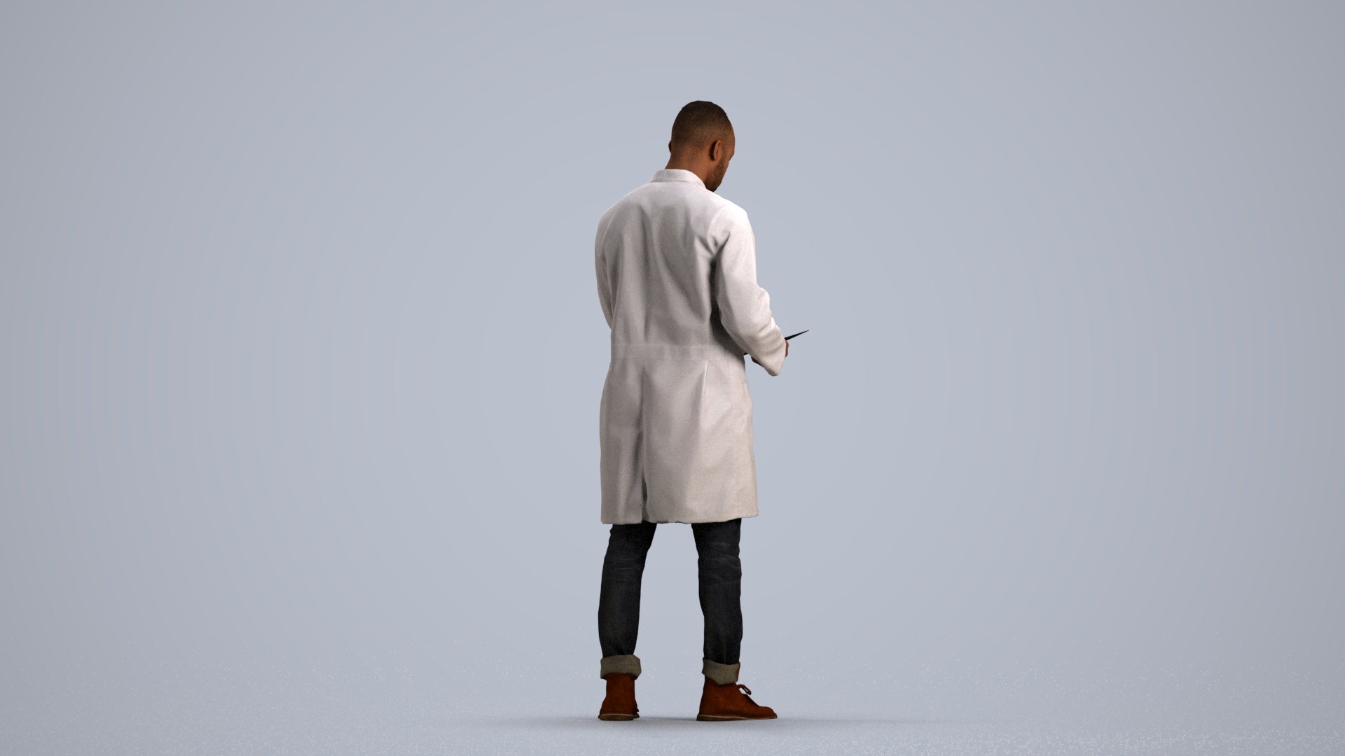 photogrammetry 3D man medical, realistic human model archviz FBX, front view render