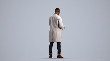 photogrammetry 3D man medical, realistic human model archviz FBX, front view render
