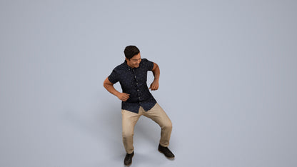 realistic 3D man casual sitting, scanned archviz people for Blender and 3ds Max, back view render