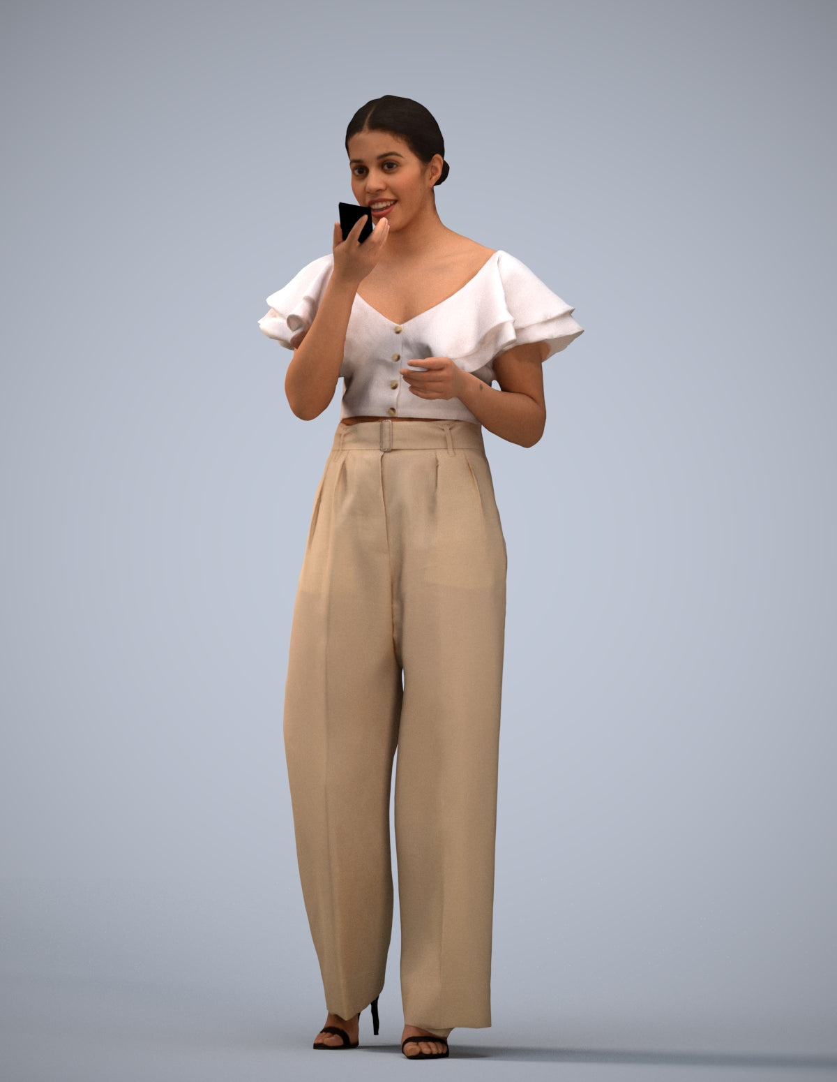 photogrammetry 3D woman business walking, realistic human model archviz FBX