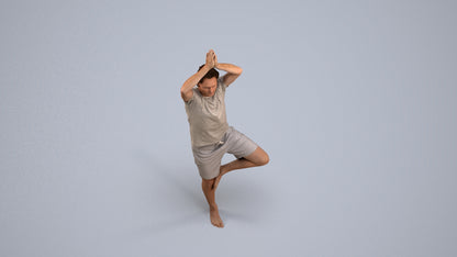 realistic 3D man casual sport, scanned archviz people for Blender and 3ds Max, back view render
